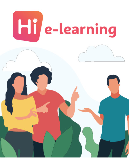Hi e-learning brand illustration — the company behind SCORMs